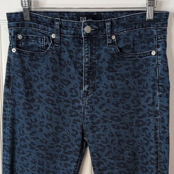 GAP Denim - GAP Women's Dark Blue Leopard Print Skinny Jeans Leggings